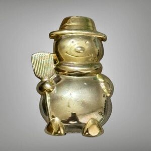 LIZ CLAIBORNE TWO TONE SNOWMAN PIN BROOCH